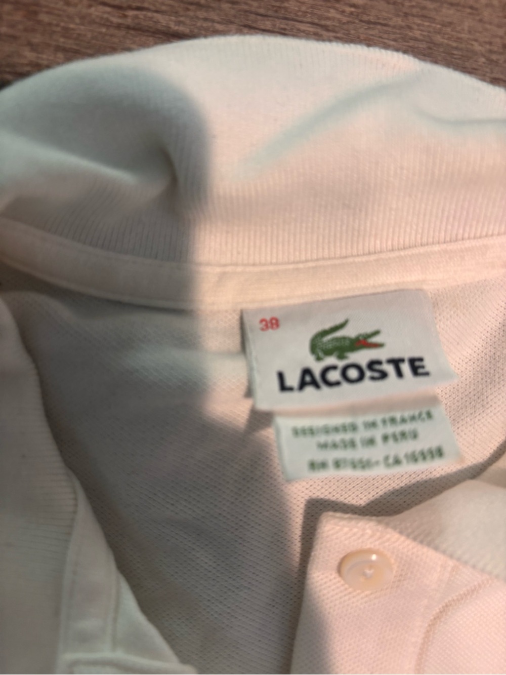Lacoste White Polo with Green Crocodile Logo
